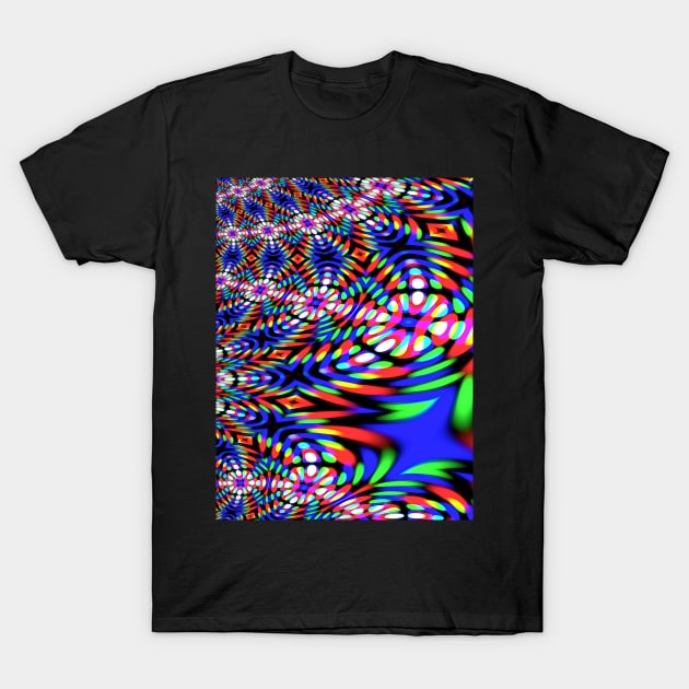 Colourful Flowers Perspective Pattern T-Shirt by SpieklyArt